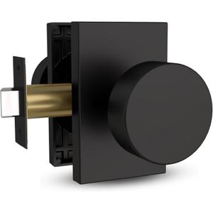 Mega Handles Laura Passage Door Knobs - 1 Pack Reversible Interior Door Knobs, Heavy Duty Matte Black Door Knob for Closet & Hallway, No Lock, Fits All Standard Door Sizes - Matte Black