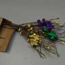 Zeyune 6 Pcs Mardi Gras Centerpiece Table Decor 16.5 Inch Mardi Gras Glitter Table Picks Carnival Purple Gold Green Tree Topper Picks Ornaments for Carnival Masquerade Party Decoration Vase Fillers