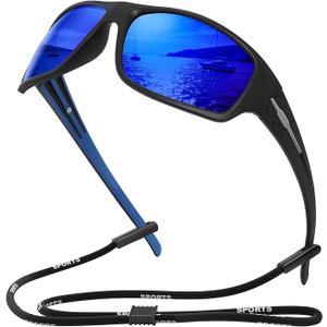 XVXV Polarized Sports Sunglasses for Men, Wrap Around Sun Glasses UV Protection for Cycling Fishing Driving