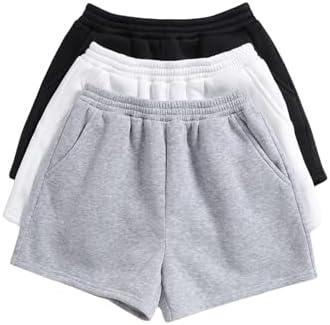 SOLY HUX Girls 3 Packs Sweat Shorts Elastic Waist Casual Summer SweatShorts Teen Apparel, Size 12Y