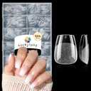 5 x Extra Short Nail Tips: 504pcs Pre-shaped Half-matte Coffin Short Nails, 12 Sizes XS Clear Full Cover Fake Nails Soft Gelly Ballerina Press on Gel Nail Tips for Extension