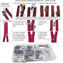 254 Pcs Zipper Repair Kit with Case Include Zipper Replacement and Pull, Universal Zippers Replacement kit for Cloting, Jackets, Coat, Boot, Backpack, Purse and Outdoor Gear