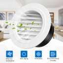 6 Inch Vent Cover, Hon&Guan Round Soffit Vents Round Vent Cover with Built-in a Fly Screen for Bathroom Office Home-2PCS