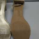 PIZZ ANNU Women's Low Block Chunky Heels Sandals Comfortable Open Toe Ankle Strap Party Dress Pump Shoes Strappy Buckle Heeled Sandal with 2 Inches Tall Thick Heel Design (8.5, Gold Glitter)