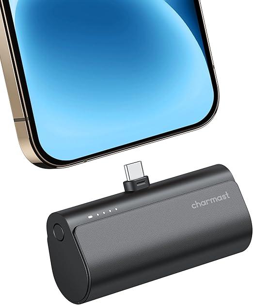Charmast Small Portable Charger for iPhone 16/15, 5000mAh Ultra-Compact 20W PD Fast Charging USB C Power Bank Mini Battery Pack Compatible with iPhone 16/16 Pro Max/15/15 Pro Max, Samsung S24