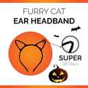 2 x Halloween Cat Ears Headband  Halloween Black Cat Ear Headband for Cosplay, Fancy Dress, Masquerade & Party Costumes - Black Cat Headbands