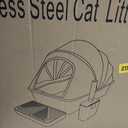 Stainless Steel Litter Box | (24"L x 16 W) Enclosed Cat Litter Boxes with Lid for Big Cats | High Sided, Anti-Urine Leakage | Non-Stick Bottom & Includes Litter Mat & Metal Scoop