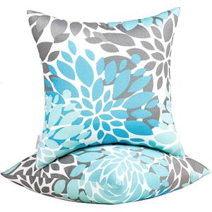 JMGBird Outdoor Pillows Waterproof Set of 2 Outdoor Throw Pillows with Insert Included 1818 Inch Outdoor Pillow for Patio Furniture