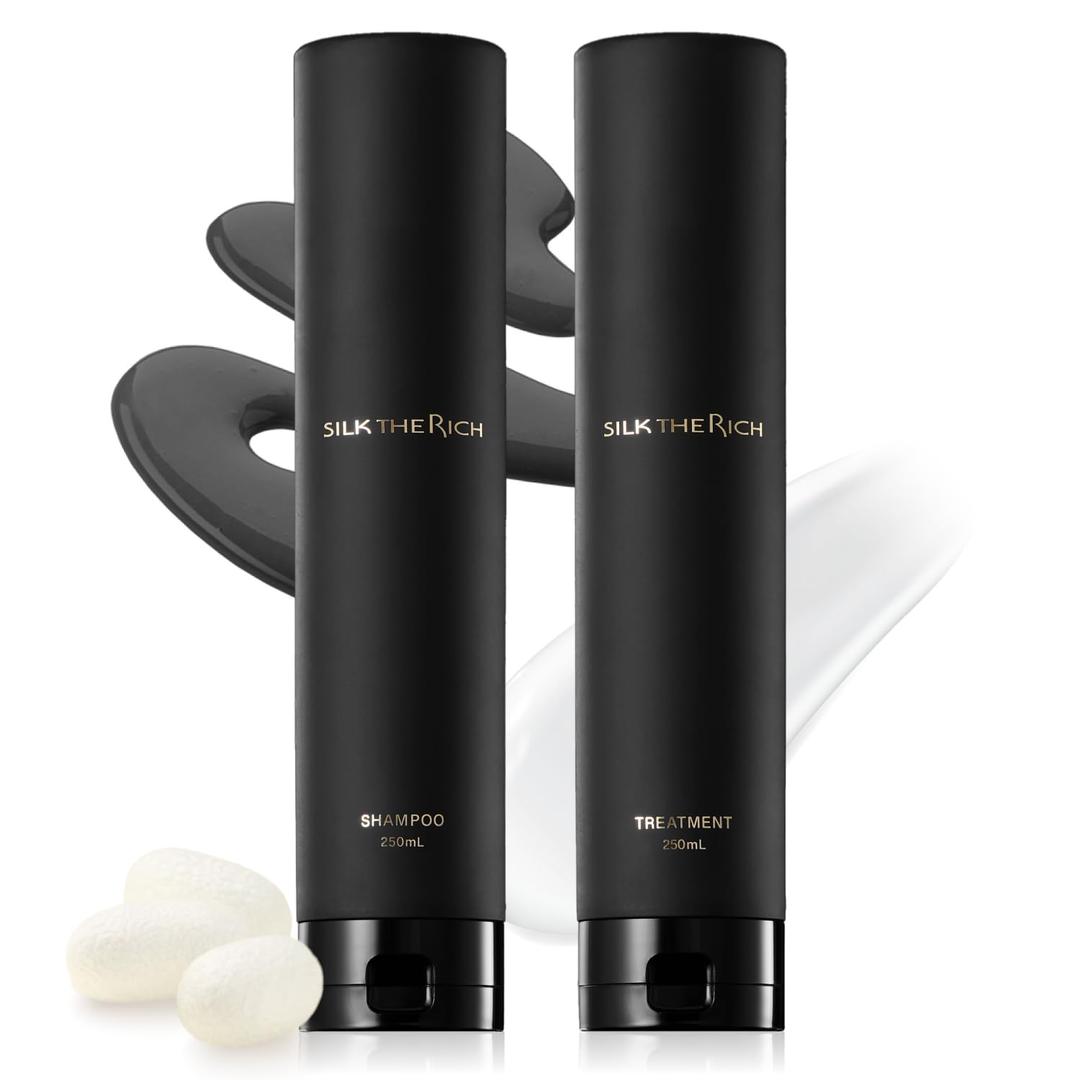 Shampoo & Conditioner Set, Clarifying & Moisturizing for Dry, Itchy Scalp & Hair, Color-Safe, Sulfate & Paraben Free Shampoo & Conditioner for Women & Men, Black (8.5 fl oz Each)