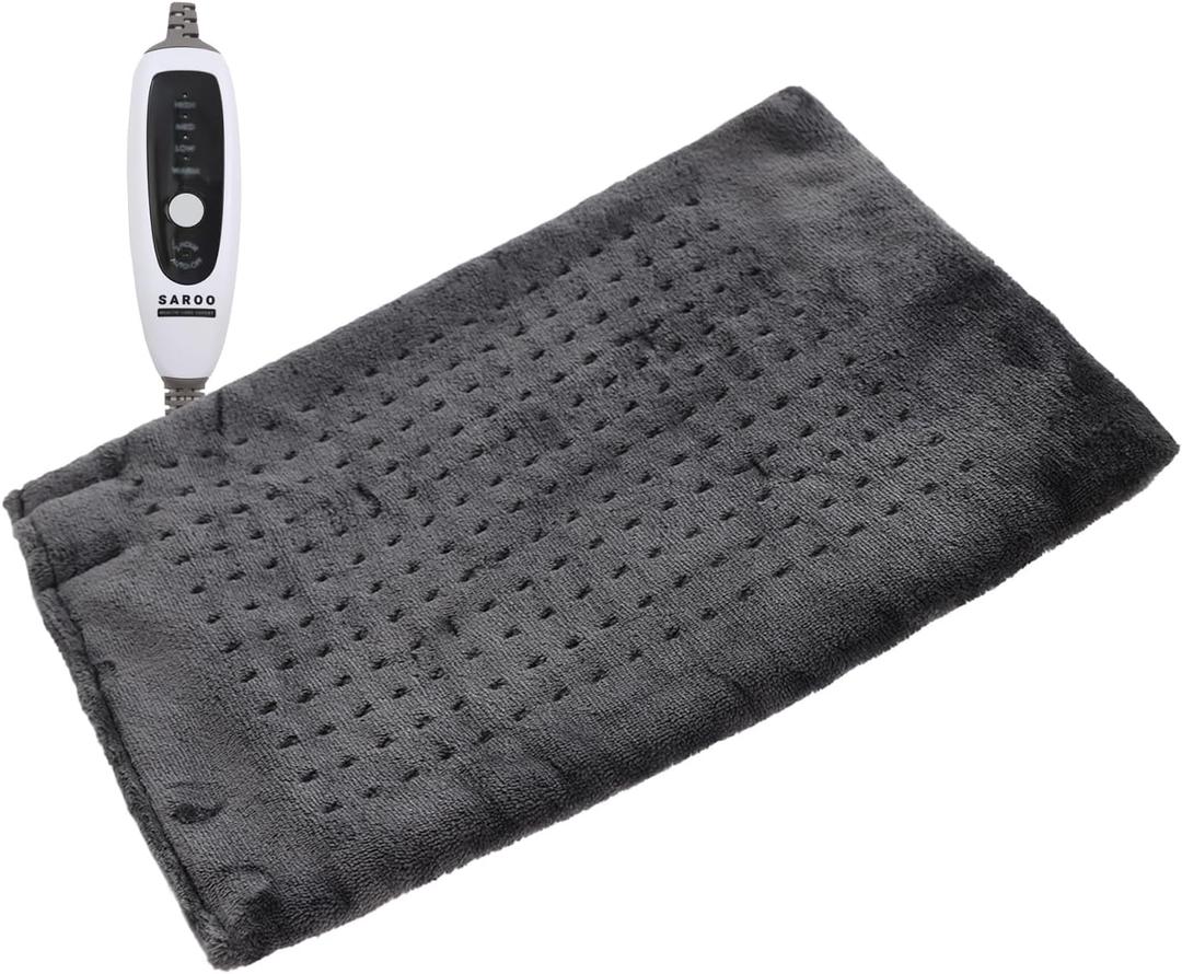 Heating Pad for Back Pain & Cramps Relief, Moist Heat Pads for Neck, Shoulder, Knee, Leg, Portable Heated Pad with 4 Heat Settings, Auto Off, 12"15", Dark Grey, Birthday Gifts for Women, Men