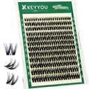KEYYOU Flaunt Lash Clusters Flora Eyelash Clusters D Curl Cluster Eyelash Extensions 8-18mix False Eyelashes 144pcs Classic Wispy Natural Lash Cluster with SpikesF01