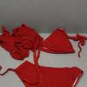 MakeMeChic Women's Plus Size 3 Piece Bikini Sets Tie Backless Halter Triangle Swimsuit Bathing Suit Cover Up Beach Skirts 2XL