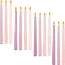 MTLEE 16 Pcs 10 Inch Long Tapered Candle Stick Bulk Smokeless Unscented Burning Candlestick Paraffin Wax with Cotton Wick for Dinner Valentine Wedding Party Church (Gradient Pink)