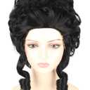 Colonial Wigs for Women Black Victorian Court Vintage Wig Baroque Fluffy Beehive Wigs Halloween Costume Party Dress Wig