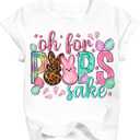 TUIVX Girls Easter Shirt Toddler Bunny Rabbit Eggs T-Shirts Kids Funny Lettering Graphic Tee Tops 2026 White (4-5 Years), 110