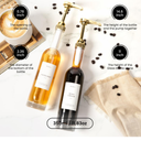 Two Glass Coffee Syrup Dispenser Bottles for Bar, 375ml Coffee Pump Dispenser, Glass Syrup Bottle with Pumps, Bar Accessories Clear Bottles(Gold)