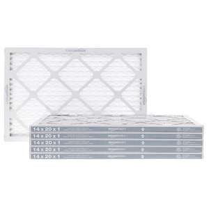 Amazon Basics 14x20x1 Air Filter, MERV 8 AC Furnace Filters, Allergen Control , Electrostatic, Removes Dust Pollen and Lint, 6-Pack (Actual Size: 13.75" x 19.75" x 0.75")
