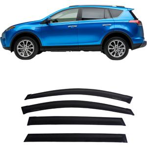 Window Rain Guards, Vent Deflectors, Window Visors, Outside Mount Fits for 2014 2015 2016 2017 2018 Toyota RAV4 SUV 4pcs