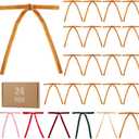 24 Pcs Velvet Christmas Tree Bows,Rustic Crafts Gift Velvet Ribbon Bows Twist Tie Bows for Xmas Wreaths Garland Gift Wrapping Wedding Decor (3/8'' Wide, 5 * 7 inch) (Khaki, Medium)