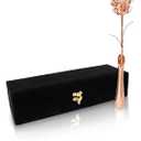 VonDelve 24K Rose Gold Dipped Long Stem Real Rose, Natural Handpicked Genuine Flower Preserved as an Everlasting Keepsake for Wife, Mother or Best Friend, Birthday or Anniversary Rose Gold