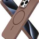 oakxco for iPhone 15 Pro Case Silicone Mag Safe, Magnetic Slim Thin Phone Case Compatible with Magsafe Wireless Charging, Cute Girly Aesthetic Soft Rubber Gel Safecase for Women Girls, Brown