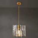SYBDZSWJ Modern Large 12 in Brass Water Ripple Glass Kitchen Island Pendant Light Fixtures, Glass Island Pendant Lights, for Bedroom, Foyer, Entryway, and Dining Room, Bulbs Included
