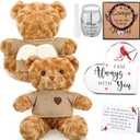 Kenning Cremation Keepsake Urn for Ashes Set, Memorial Bear with Mini Urn & Spoon, Acrylic Heart Memorial Plaque, Angel Wing Bracelet, Sympathy Bereavement Gift for Loss of Loved One/pet(Light Brown)