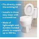 Carex Toilet Seat Riser, Round Raised Toilet Seat Adds 3.5 inches to Toilet Height, for Assistance Bending or Sitting, 300 Pound Weight Capacity Toilet Riser