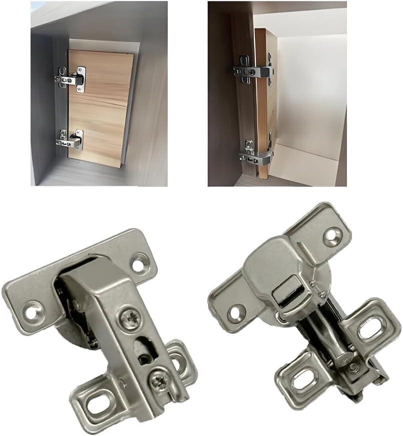 KASHBSAB 2-Piece 90 Degree Blind Angle Hinge 90 Degree Hinge Short Arm Adjustable Closet Link Door Folding Invisible Door Hinge