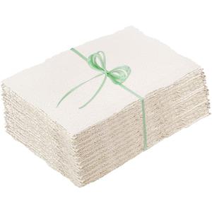 100 Sheets Deckled Edge Paper 5x7 inches, 160 GSM Handmade Paper, Rough/Textured Watercolor Paper for Wedding Invitations, Cards, Crafts Mothers Day Gifts for Mom