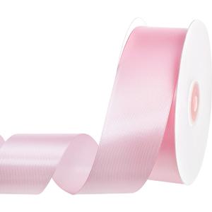 woric Pink Ribbon 1 1/2 Inch 60 Yards Light Pink Bows Wedding Decor Satin Ribbon for Bridal Baby Shower Decor Flower Bouquet Handmade Roses Graduation Leis