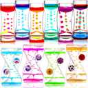 10 Pack Liquid Motion Bubbler Timer for Kids and Adults, 2 Types Calming Fidget Toy Colorful Hourglass Desk Decor Timer Oil Water Liquid for Adhd Anxiety Autism Sensory Play Classroom Prize