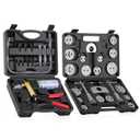 Orion Motor Tech 2 in 1 Brake Caliper Compression Tool & Brake Bleeder Kit, Handheld Vacuum Pump Brake Bleeder Tool Set, Disc Brake Pad Service Tool with Thrust Bolt Retaining Plates & 18 Adapters (Black)