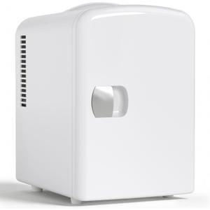 Antarctic Star 4L/6 Can Portable Mini Fridge,Personal Compact Refrigerator,Small Cooler for Food,Drinks or Skin Care, AC/DC for Bedroom, Car, Office & Dorm, White