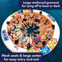 WOW Sports Stadium Islander Inflatable Floating Island - Holds Up to 12 People - Mesh Seating - Multiperson Raft, Large