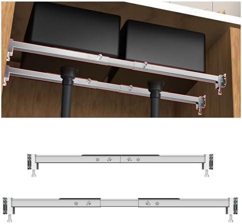 Qualward Undermount Sink Brackets,Adjustable Undermount Sink Support, Stainless Steel Installation Kit for Undermount Kitchen Sink Adjustable Support Pole (29-40 inches)