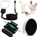 Relaxweex 250w Utility De-icer Water Heater, Submergible Cast Aluminum Chicken Water Bird Bath Heater for Winter Farm Livestock Tank Chicken Coop with Insulation Tape Cord Cover for Outdoor (Black)
