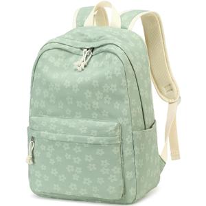 LEDAOU School Backpack for Teen Girls Elementary Middle School Bookbag Kids Backpacks Women Laptop Backpack Travel Daypack (Little Flower Green)