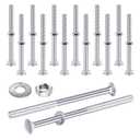 Zonon 12 Sets 3/8 x 6 Inch Silver Carriage Bolt Kit Galvanized Carriage Bolt Set Includes Rust Resistance Washers and Nuts for Fastening Accessories