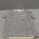 LilyCoco Women's Striped Shirt Short Sleeve Color Block Tops Crewneck Summer T Shirt Black and Brown Medium