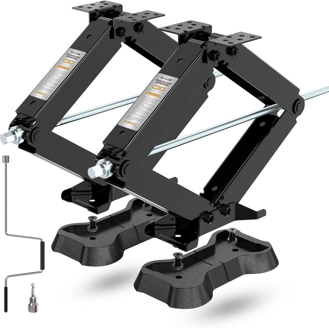 9000lbs RV Scissor Jacks with Pads, Stabilizer Leveling Jacks