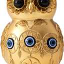TOHLUCS Gold Owl Statue Home Decor with Evil Eye Protection  4.8" Resin Owl Figurine for Shelf, Office Desk & Living Room  Unique Spiritual Good Luck Gift for Housewarming, Women & Owl Lovers