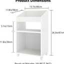 3-Tier Mobile Files Cabinet, Under Desk White Storage Organizer with Wheels for Home Office (White)