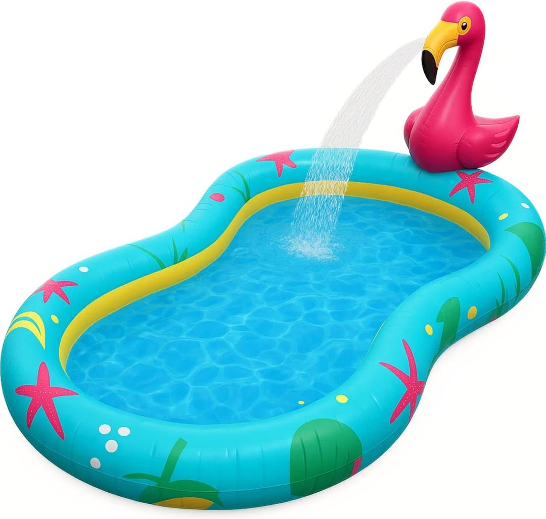 Kiddie Pool for Kids, Inflatable Pool, Inflatable Sprinkler for Kids with Splash Pad, Summer Water Toys for Toddler Outside, Summer Toys, Flamingo Kiddie Pool for Kids, Inflatable Pool, Inflatable Sprinkler for Kids with Splash Pad, Summer Water Toys for Toddler Outside, Summer Toys, Flamingo