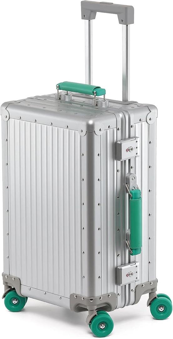 20 inch All Aluminum Carry On Luggage Hard Shell Suitcase,Black