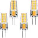 4 Packs G4 LED Bulb 4.5W Equivalent to 45W T3 JC Type Bi-Pin G4 Base Halogen Bulb AC/DC 12V Warm White 3000K G4 Bulb for Under Cabinet Light Ceiling Lights RV Boats Outdoor Landscape Lighting