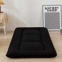 MAXYOYO Cot Mattress Black Floor Bed, 4" Japanese Floor Mattress Futon Mattress Narrow Twin Mattress Single Bed Mattress Floor Mattress for Adults, Foldable Roll Up Camping Cot Mattress