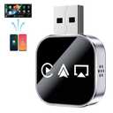 nocmosi Screen Mirroring Adapter, 2026 Upgrade 3 in 1 Wireless Carplay Mirror Link Adapter for Cars with Built-in Wired Carplay Plug, Compatible with iPhone Phone/Airplay/Android Auto(for iPhone,1pc)