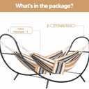SUNCREAT Hammocks for Outside with Stand, Porch Hammock and Stand, 475 lbs Capacity, Patent Pending, Coffee