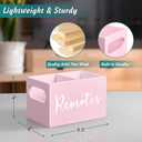 DRASTAR Remote Holder and Organizer - TV Remote Caddy for Table, Wooden Storage Organizer with Pink Accessories (2 Slots)